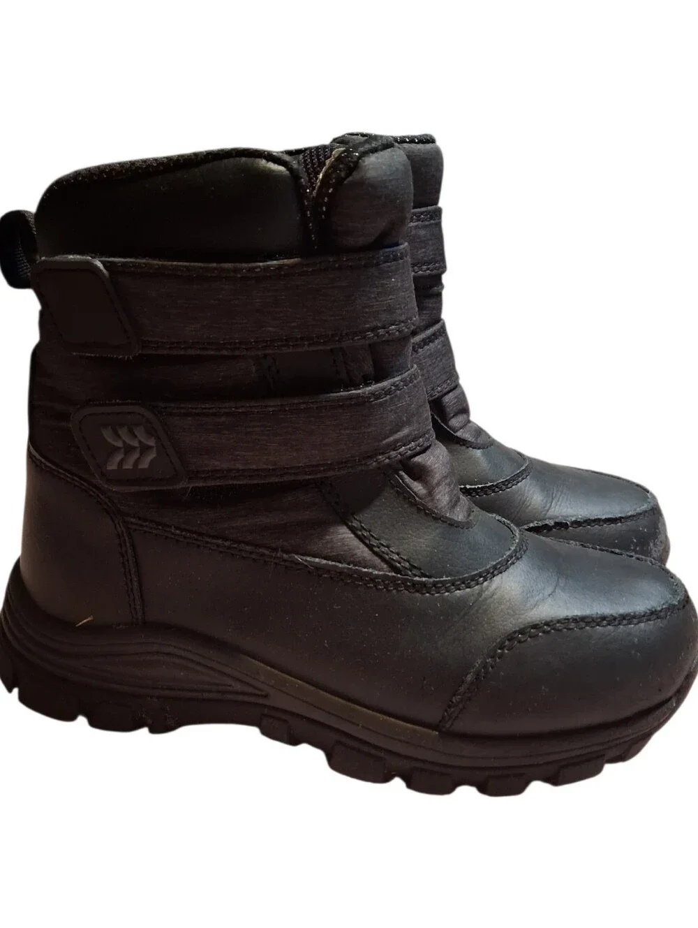 Thermolite Ecomade Kids Black Winter Boots Size 1 Weatherproof Outdoor Play